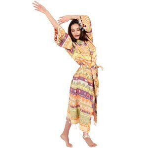 ORIENTAL Woman's Bathrobe-Luxury Kimono Peshtemal Long Robe Swimsuit Beach Cover